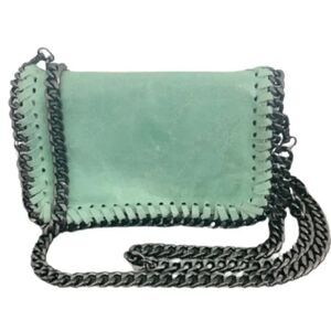 Borse In Pelle Stella Crossbody Bag - GreenItalian Leather with Chain Strap